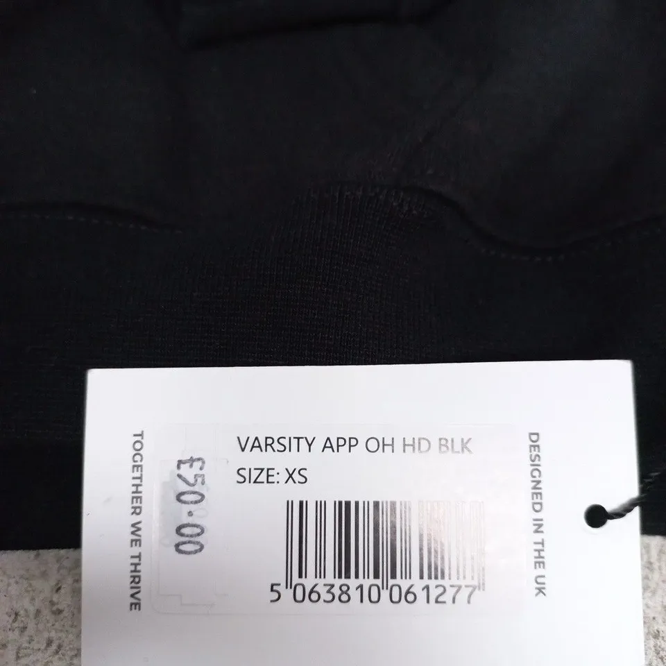 AYBL BLACK VARSITY HOODIE – UK XS