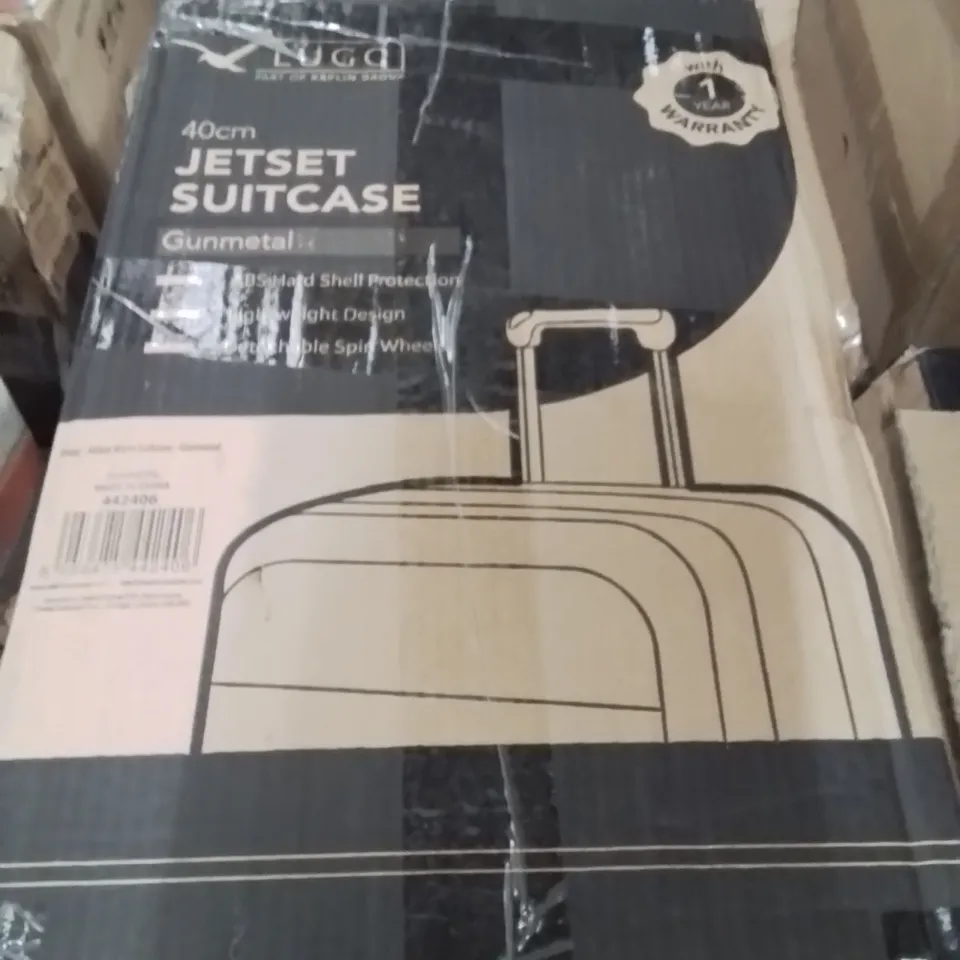 BOXED LUGG 40CM JETSET SUITCASE GUNMETAL 