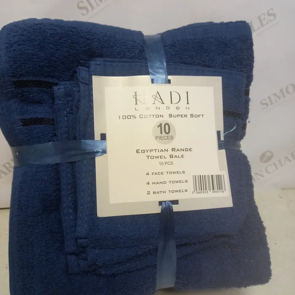 HADI LONDON 10 PEICE EGYPTAIN RANGE TOWEL BALE