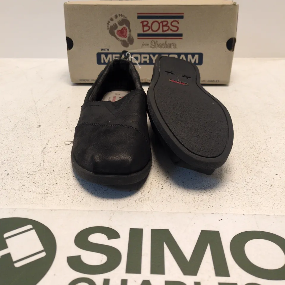 UK 6 SKECHERS BOBS MEMORY FOAM WOMEN’S SLIP-ON SHOES – BLACK