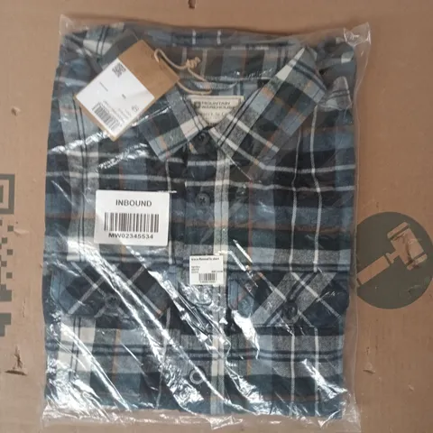 BAGGED MOUNTAIN WAREHOUSE TRACE FLANNEL LONG SLEEVE SHIRT IN LIGHT BLUE SIZE XXS
