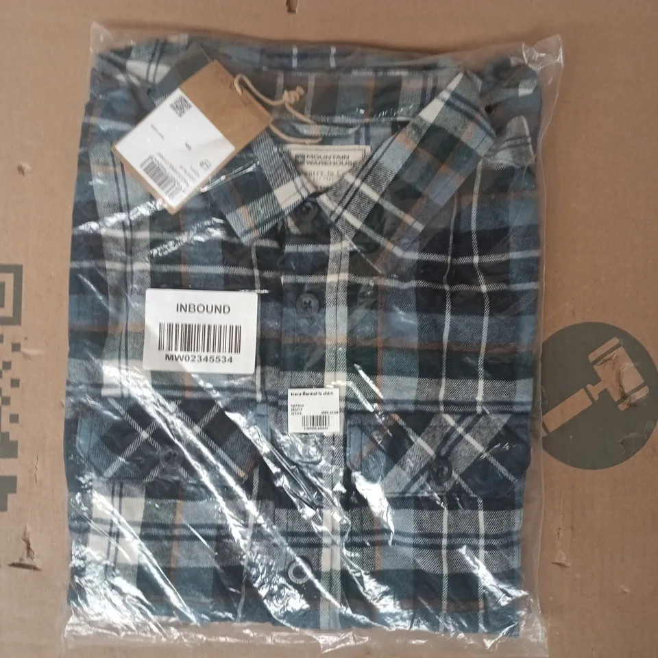 BAGGED MOUNTAIN WAREHOUSE TRACE FLANNEL LONG SLEEVE SHIRT IN LIGHT BLUE SIZE XXS