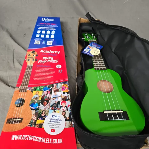 BOXED OCTOPUS UKULELE IN GREEN