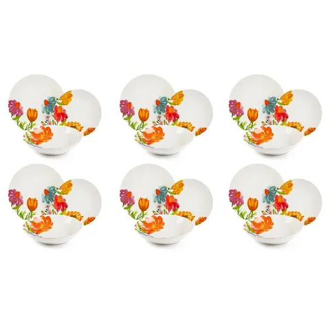 BOXED BLOSSOM 18 PIECE PORCELAIN DINNERWARE SET - SERVICE FOR 6