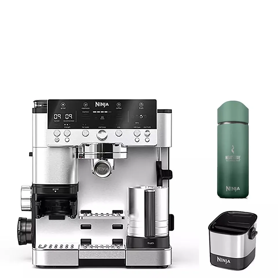 BOXED NINJA HOME BARISTA BUNDLE - INCLUDES A NINJA LUXE CAFÉ PREMIER COFFEE MACHINE, NINJA COFFEE KNOCK BOX, AND NINJA SIP PERFECT TRAVEL MUG  RRP £469