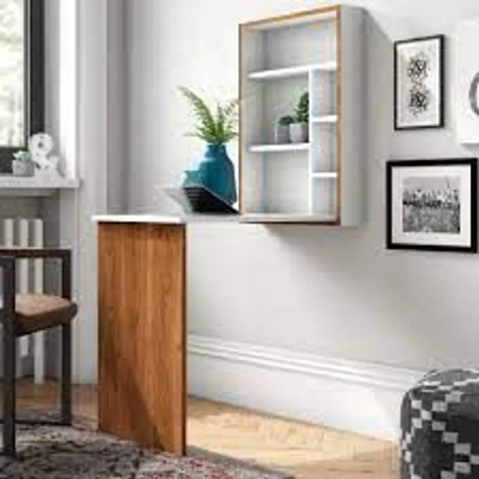 BOXED GAVIN FLOATING DESK - WALNUT