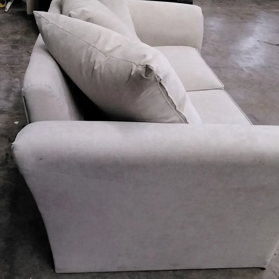 QUALITY BRITISH DESIGNER DURY 2 SEATER SOFA - NATURAL FABRIC 