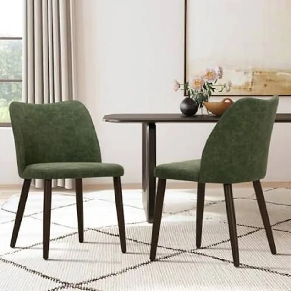 BOXED COLAMY UPHOLSTERED DINING CHAIRS (SET OF 2) - GREEN (1 BOX)