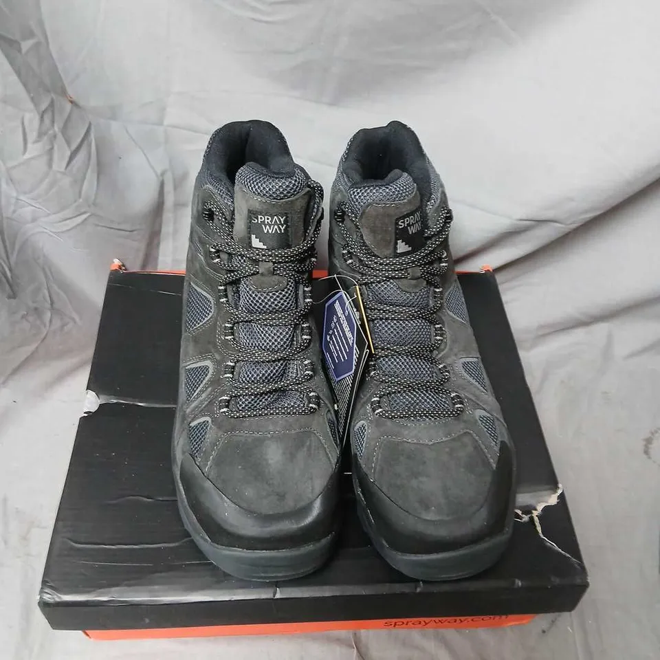 SPRAYWAY CARA MID HYDRODRY BLACK HIKING BOOTS – UK 12 (EU 46)
