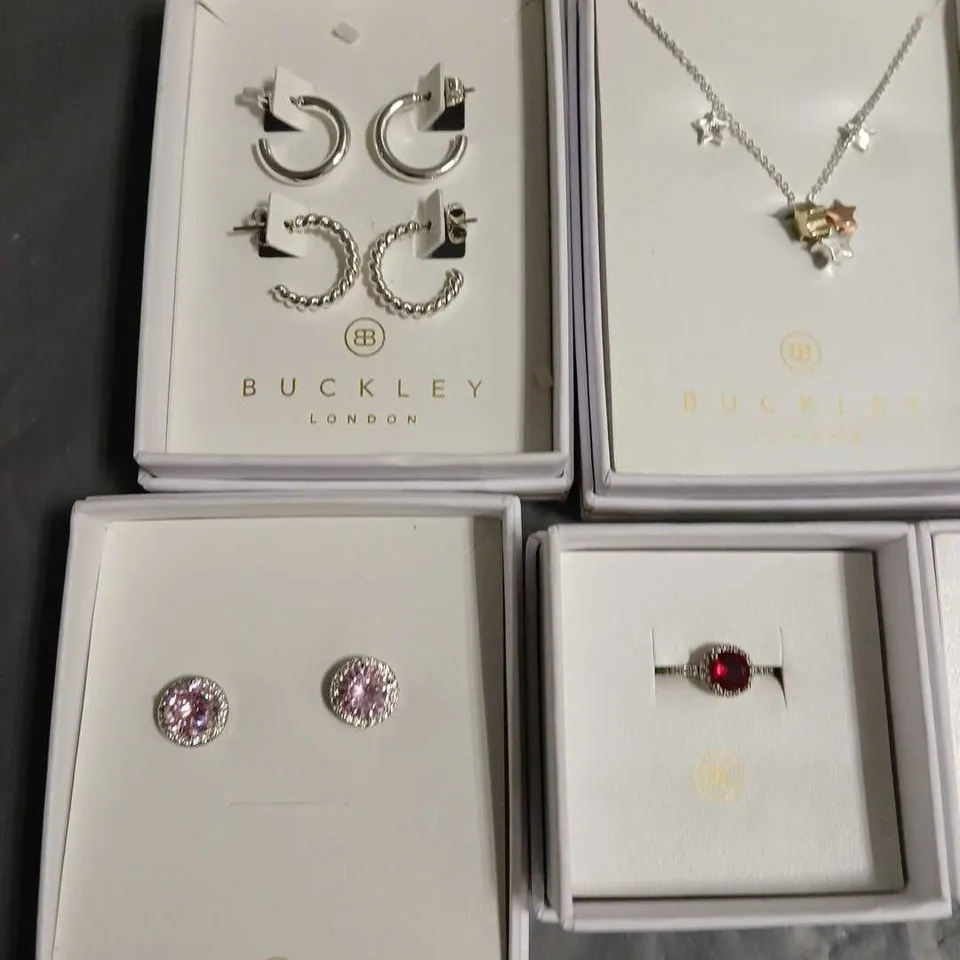 LOT OF 6 ASSORTED BOXED BUCKLEY LONDON JEWELLERY ITEMS