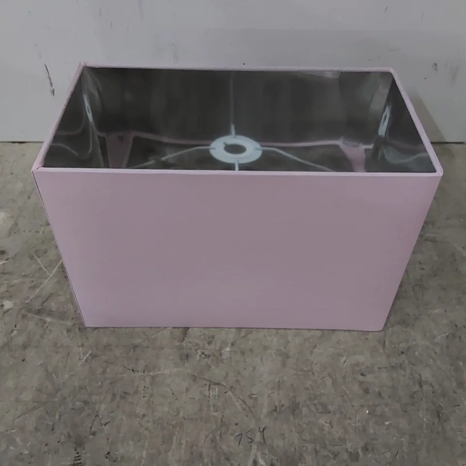 BOXED 19 H X 30 W X 15CM D COTTON RECTANGULAR PINK LAMPSHADE (1 BOX)
