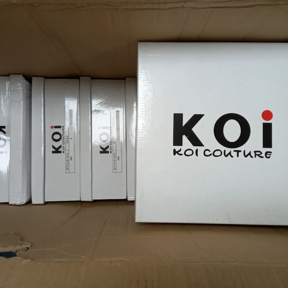APPROXIMATELY 10 BRAND NEW BOXED PAIRS OF KOI COUTURE PLATFORM SHOES IN SILVER/SHIMMER TO INCLUDE SIZES 4, 5, 6