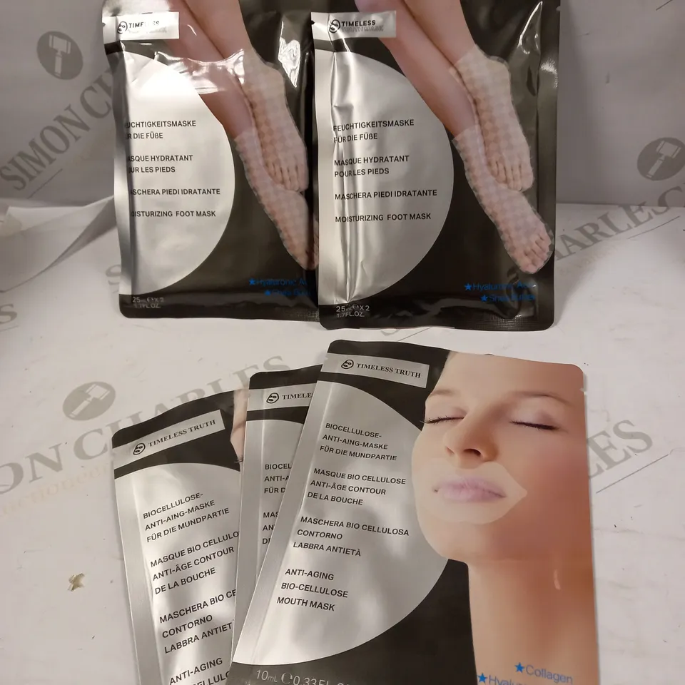TIMELESS TRUTH ANTI-AGEING BIO-CELLULOSE MOUTH MASK AND MOISTURISING FOOT MASK