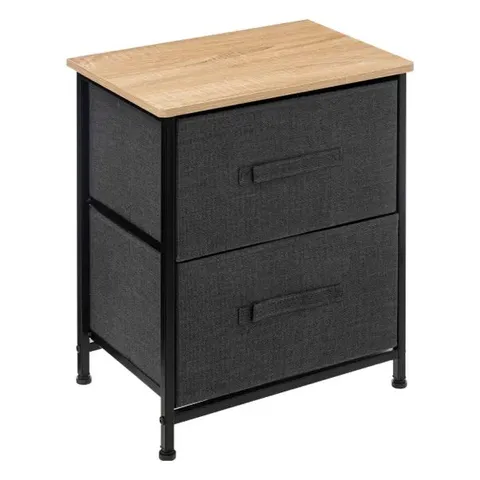 BOXED TISSA GREY 2 DRAWER STORAGE UNIT (1 BOX)