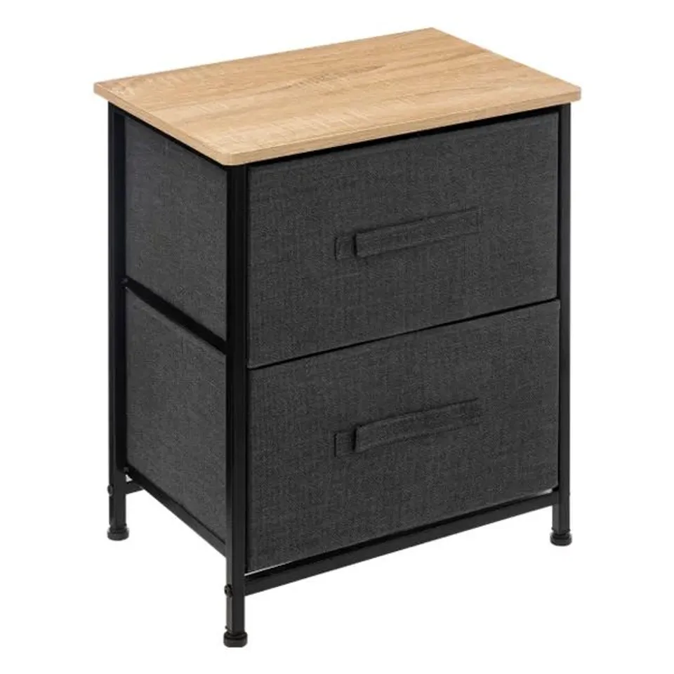BOXED TISSA GREY 2 DRAWER STORAGE UNIT (1 BOX)