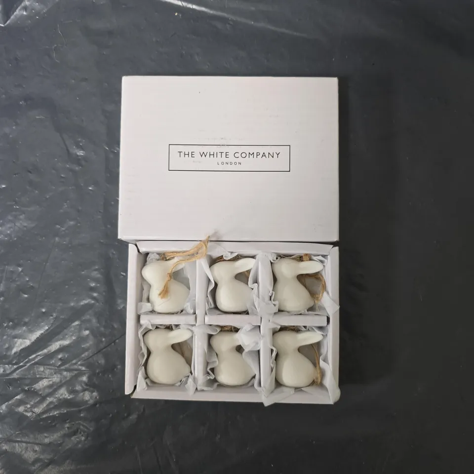 THE WHITE COMPANY CERAMIC BUNNY DECORATIONS – SET OF 6