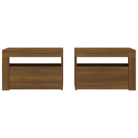 BOXED AAMIRAH 2-DRAWER NIGHTSTAND - DARK BROWN (1 BOX)