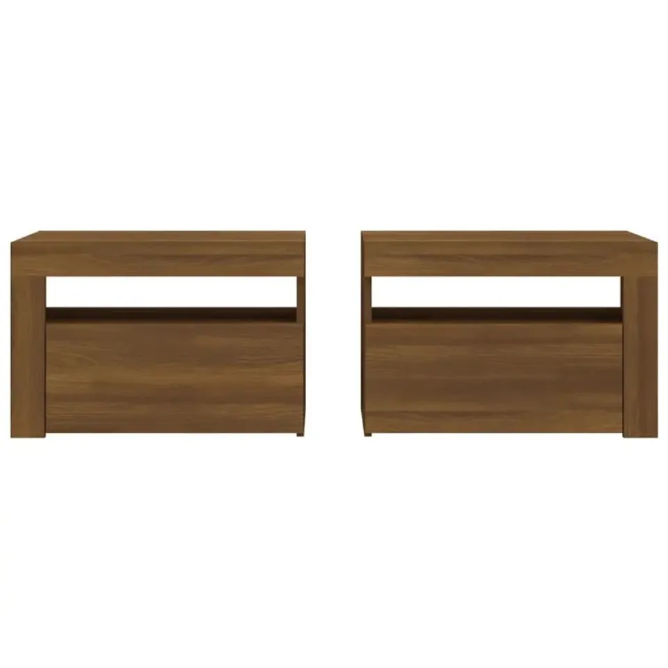BOXED AAMIRAH 2-DRAWER NIGHTSTAND - DARK BROWN (1 BOX)