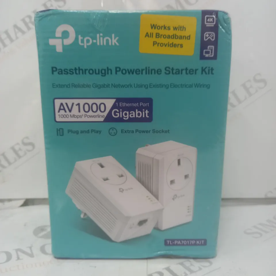PTP-LINK PASS THROUGH POWERLINE STARTER KIT 1000 GIGABIT 