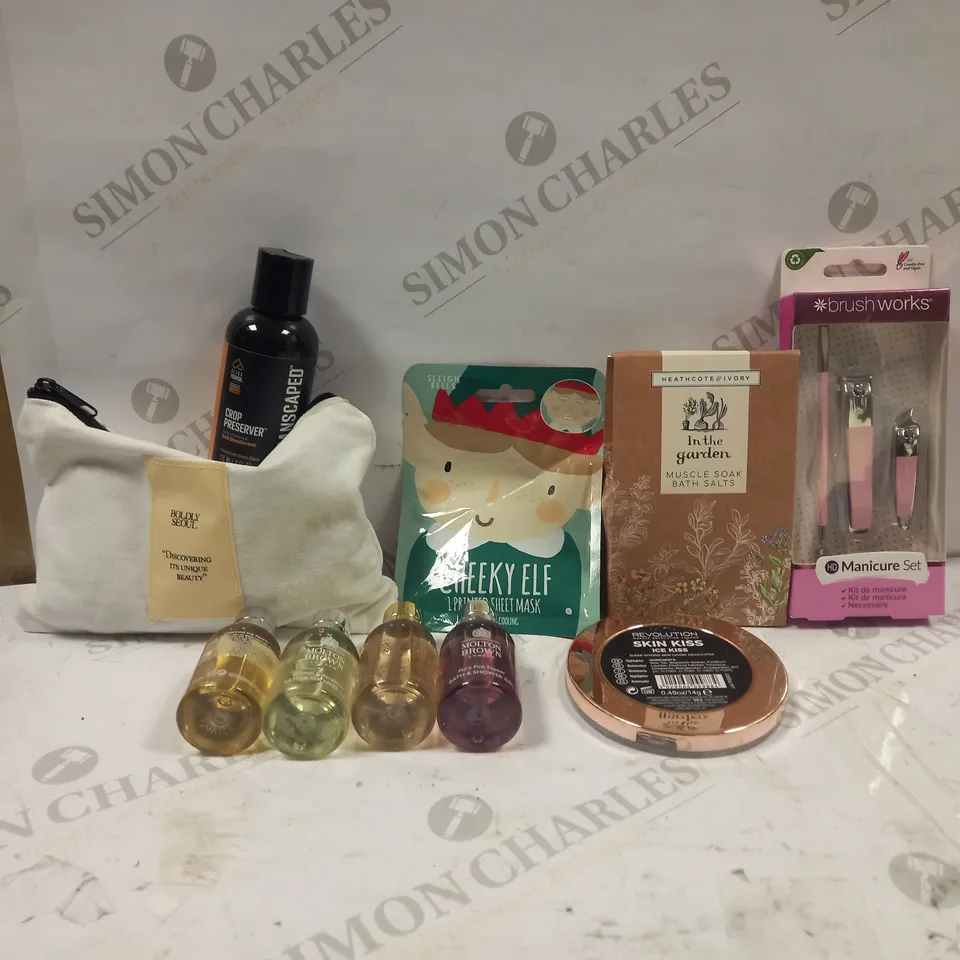 BOX TO CONTAIN 40 ASSORTED WOMEN'S BEAUTY PRODUCTS, INCLUDES SERUMS, SOAPS & SPRAYS 
