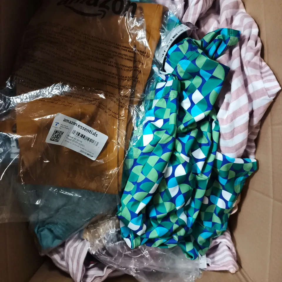 APPROXIMATELY 20 ASSORTED CLOTHING PRODUCTS IN VARIOUS SIZES TO INCLUDE TROUSERS, TOPS, SPORTS TOPS ETC