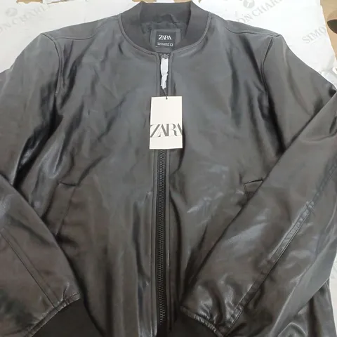 ZARA BLACK ELASTIC NECK JACKET - MEDIUM