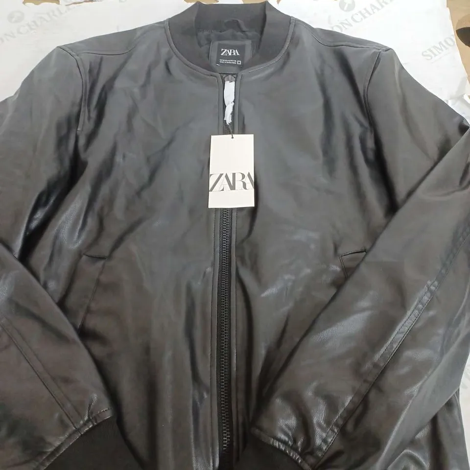 ZARA BLACK ELASTIC NECK JACKET - MEDIUM