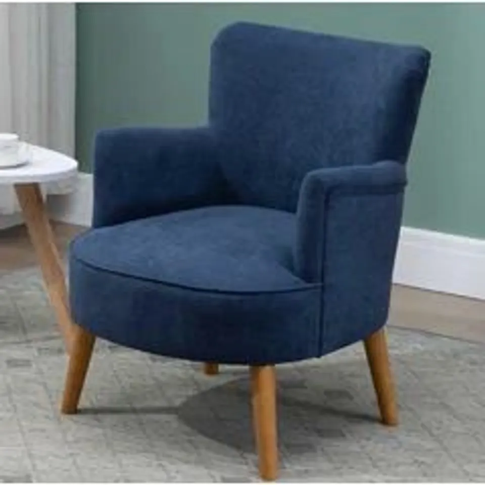 BOXED SET OF 2 SOFIYA ALDRIDGE TERRY FABRIC ARMCHAIRS BLUE (1 BOX)