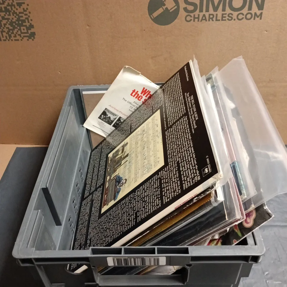 TOTE OF APPROXIMATELY 15 ASSORTED VINYL PRODUCTS TO INCLUDE THE BILL EVANS ALBUM, LEFTROOM, JEFF REDD ETC