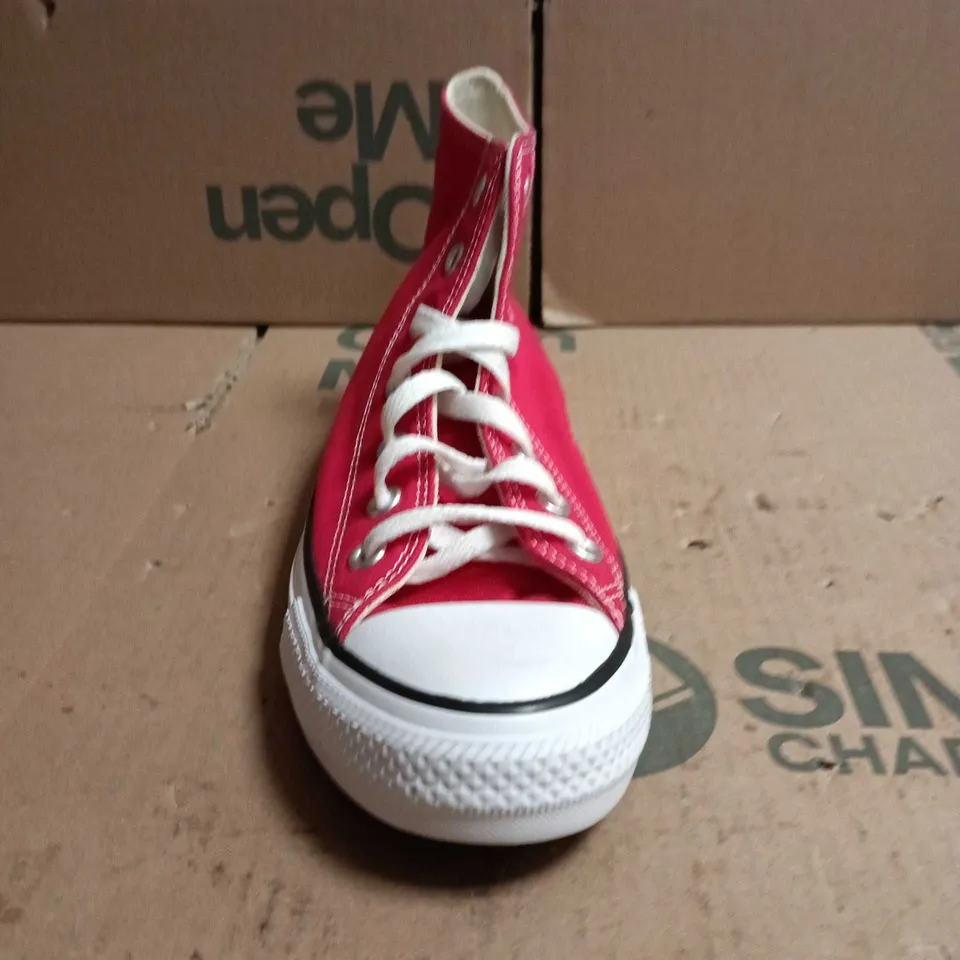 CONVERSE ALL STAR HIGH TOP TRAINERS RED AND WHITE SIZE 6