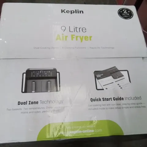 BOXED KEPLIN 9 LITRE DUAL DRAWER AIRFRYER