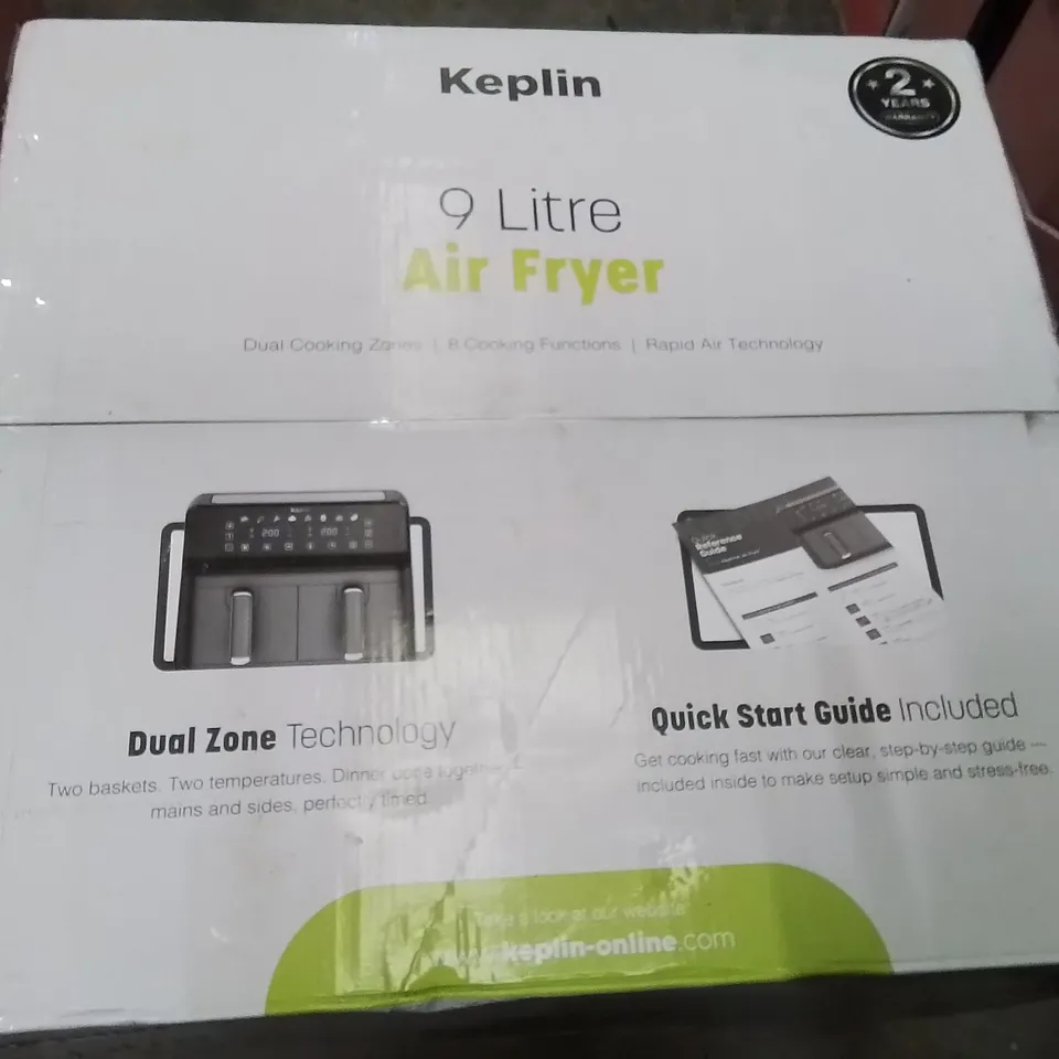 BOXED KEPLIN 9 LITRE DUAL DRAWER AIRFRYER