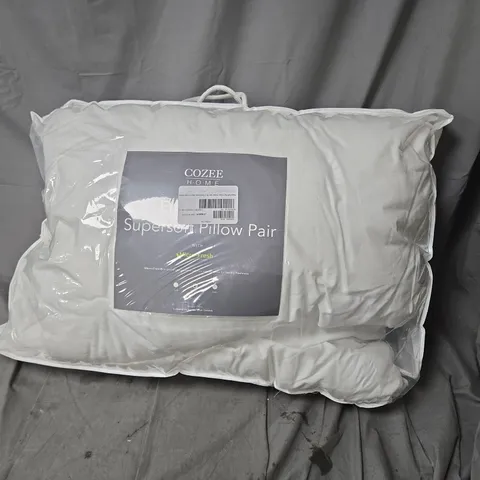 SUPERSOFT BY COZEE HOME SET OF 2 EMBOSSED MICRO-FRESH PILLOWS