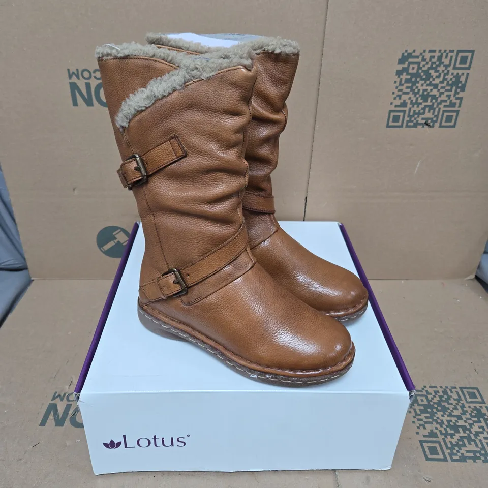 BOXED PAIR OF LOTUS SHOES JOLANDA II BOOTS IN TAN - UK 3
