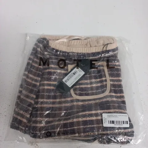 MOTEL SERAFIM VINTAGE CHECK SEQUIN SHORTS – L