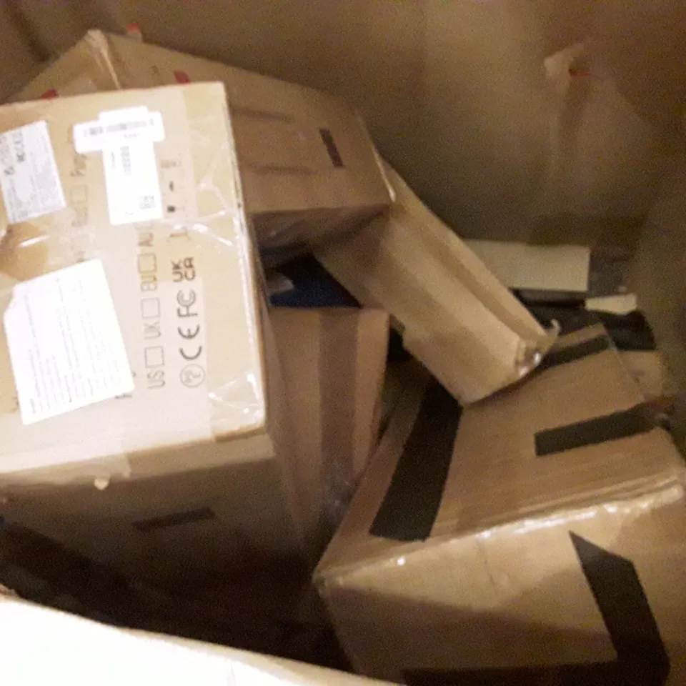 PALLET OF ASSORTED PRODUCTS INCLUDING BLADELESS PURIFIER & HEATER FAN, AIR FRYER, TV WALL MOUNT, ROTARY DEHUMIDIFIER 