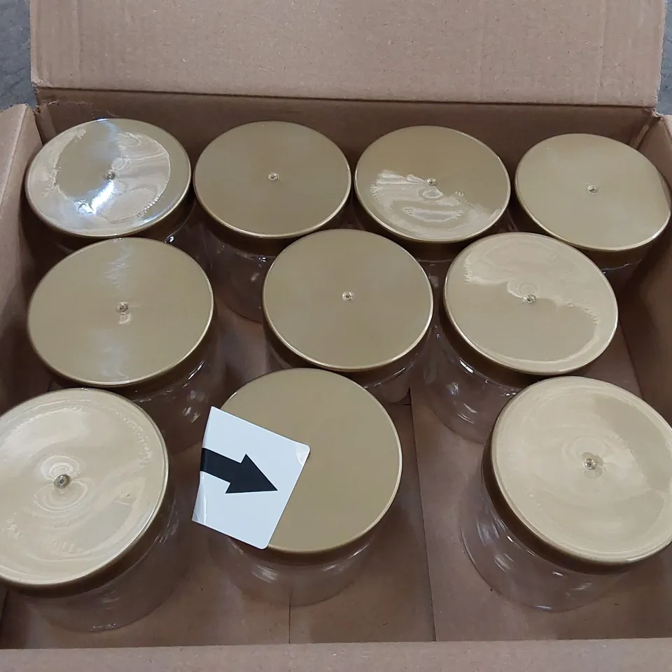 BOXED ROUND PLASTIC 250ML STORAGE JARS - SET OF 10 (1 BOX)