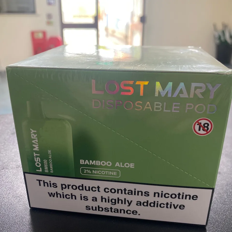 LOT OF 4 SEALED BOXES OF LOST MARY DISPOSABLE VAPES BAMBOO ALOE 18+