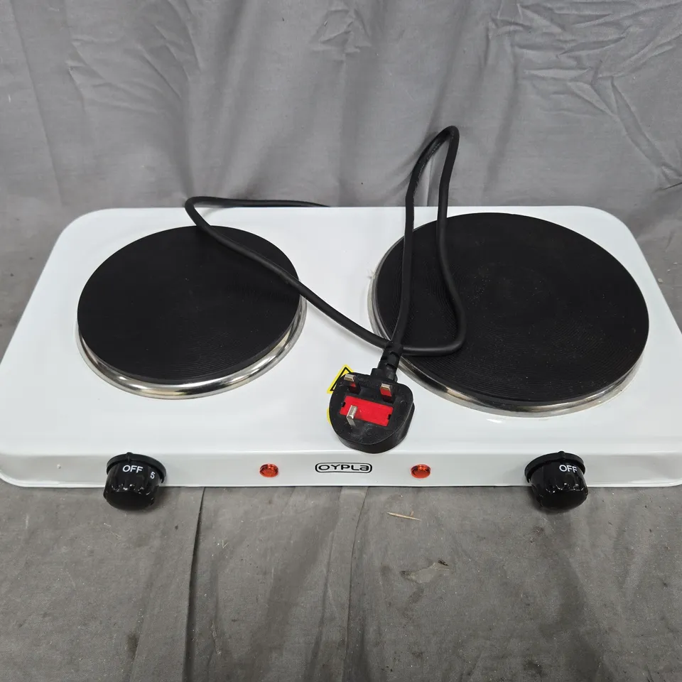 BOXED OYPLA SINGLE HOT PLATE IN WHITE