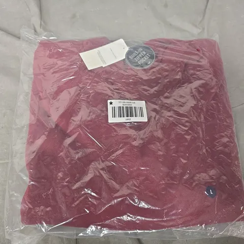 BAGGED HOLLISTER BUILT IN ZIPPER POCKET BOX FIT HOODIE IN RED - LARGE