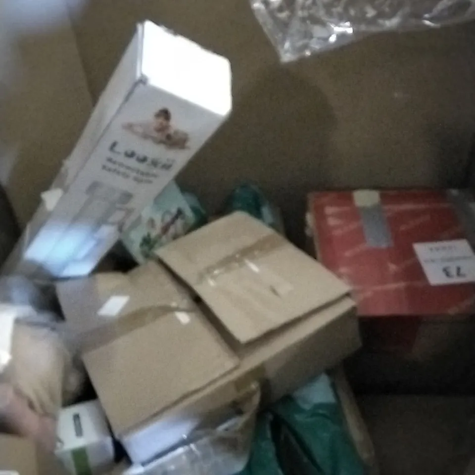 PALLET OF UNPROCESSED ITEMS TO INCLUDE BOXING SPEED BALL, CAT TUNNEL BOXES, AND FOOT SPA