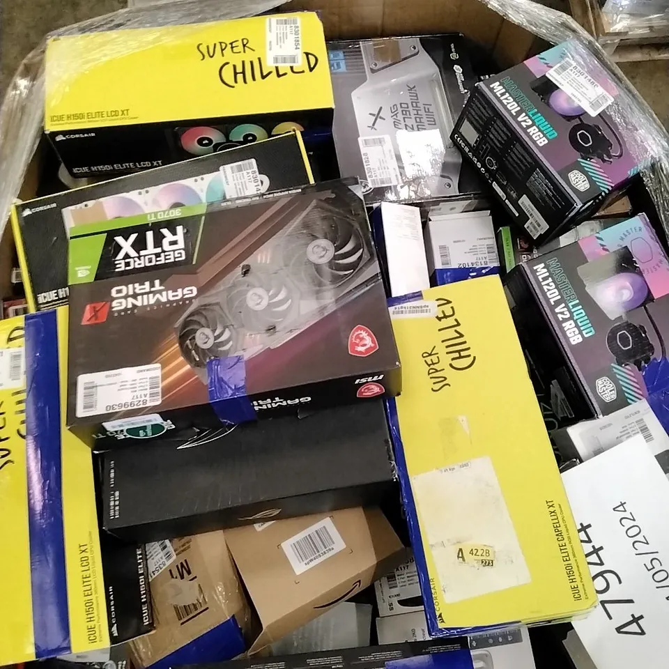 PALLET OF APPROXIMATELY 153 UNPROCESSED RAW RETURN HIGH VALUE ELECTRICAL GOODS TO INCLUDE;