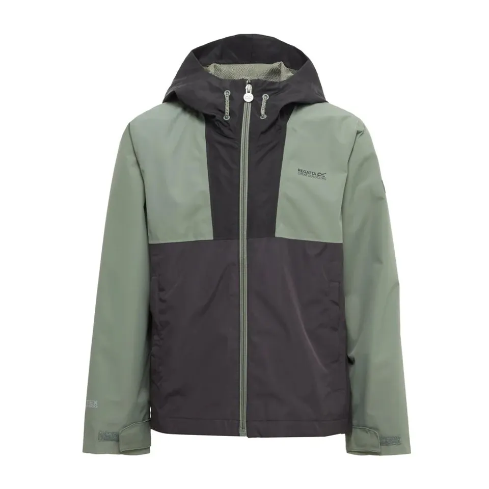 REGATTA HANLEIGH JACKET BLACK AGAVE GREEN 7-8 YEARS 