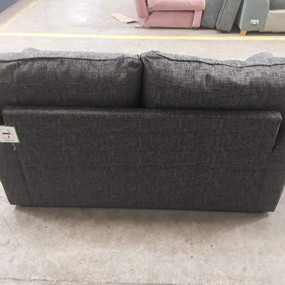 QUALITY DESIGNER ALSOP 2 SEATER HIGH BACK SOFA - LISBON CHARCOAL/HOY GREY