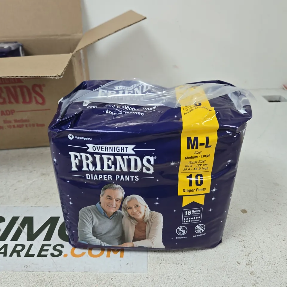 3X PACKS OF OVERNIGHT FRIENDS DIAPER PANTS M-L