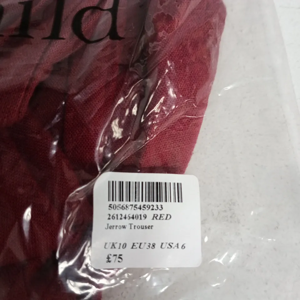 NOBODY'S CHILD RED JERROW TROUSER – UK10 (EU38 US6)