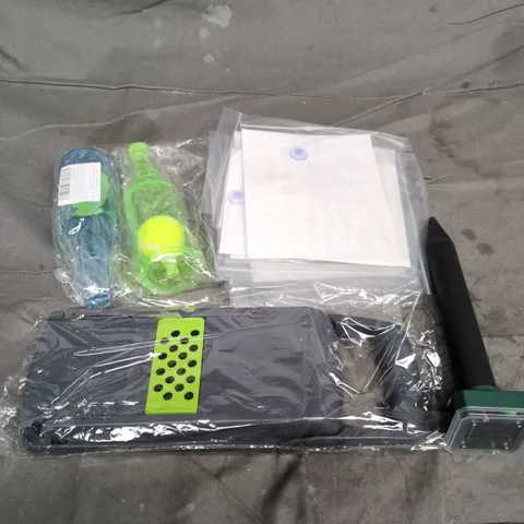 APPROXIMATELY 15 ASSORTED HOUSEHOLD ITEMS TO INCLUDE GOLF BALLS , SMALL TENNIS BALLS , PAPER , ETC 