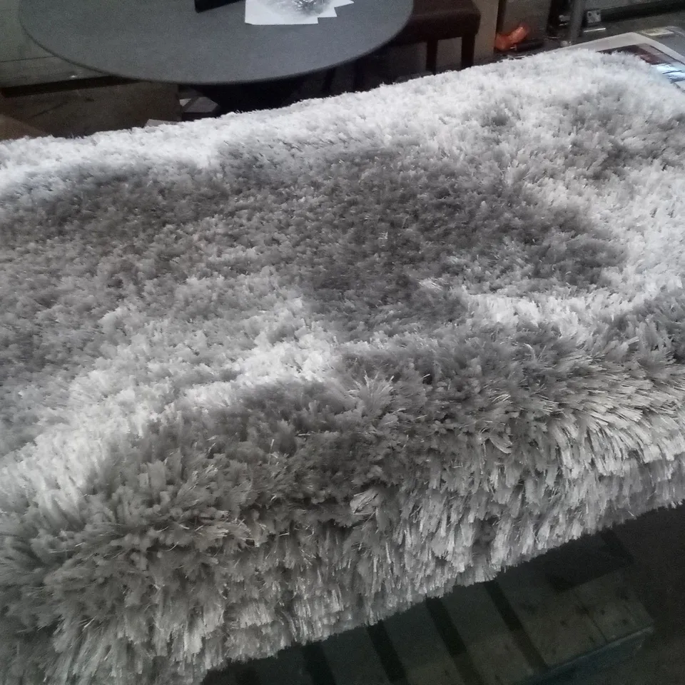 COSY TEXTURES PLUSH SILVER RUG - 120X170CM