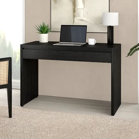 BOXED CALISE 120.98 W OFFICE DESK - BLACK GRAIN FINISH