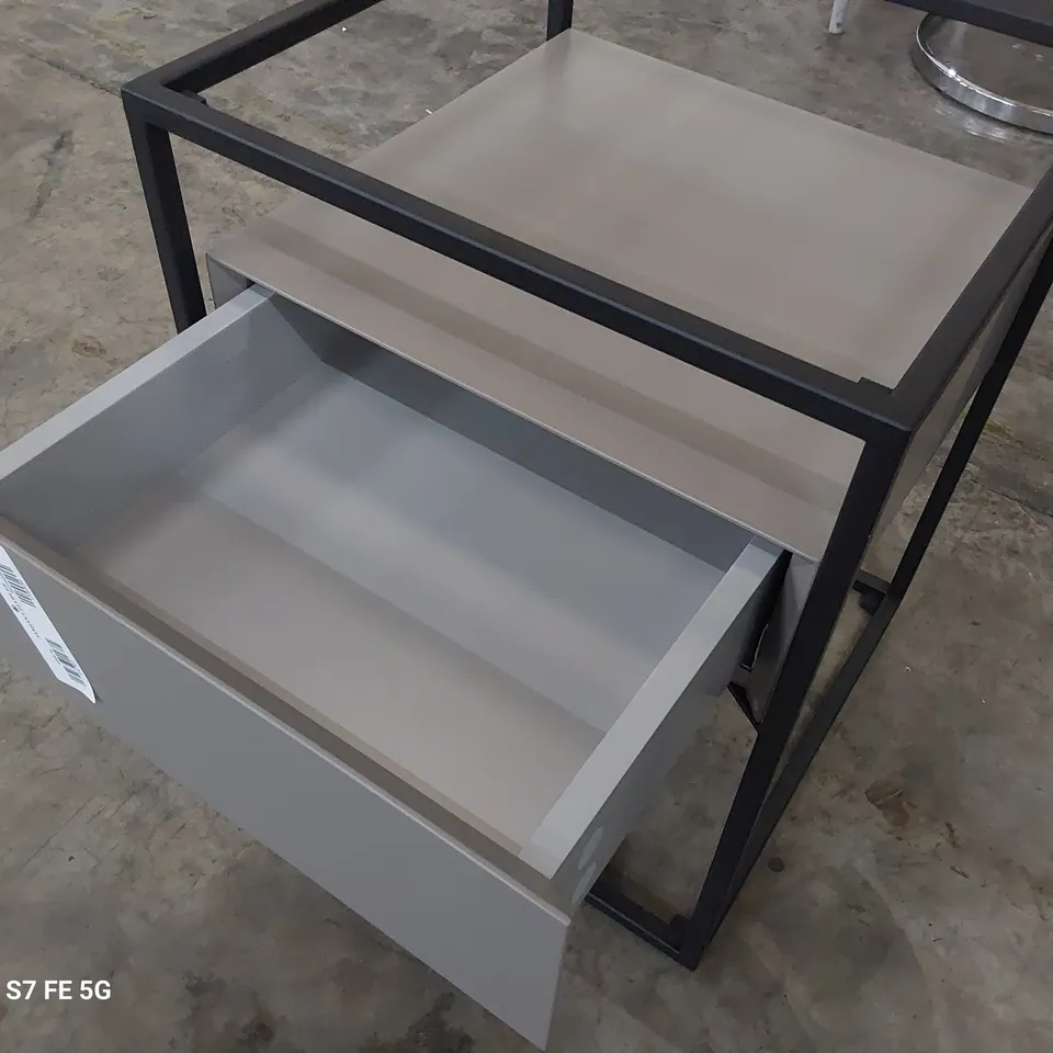 DESIGNER SQUARE METAL FRAMED OCCASIONAL TABLE